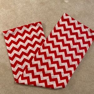 Red and white thin infinity scarf